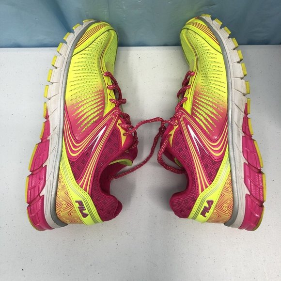 Fila Womens Cool Max 5SR21161-718 Size 9.5 Pink/yellow Textile Running Shoes - Picture 5 of 7